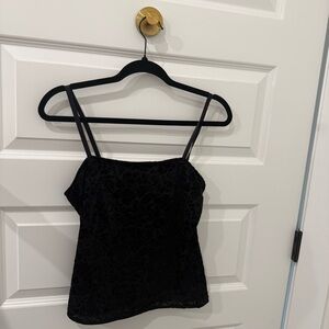 VTG Express Tricot 90s Burnout Velvet Floral Cami Top - Whimsigothic Y2K M